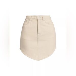 NWT - Triarchy Ms. Hart Denim Mini Skirt in Off White- Size 27 (US 4)